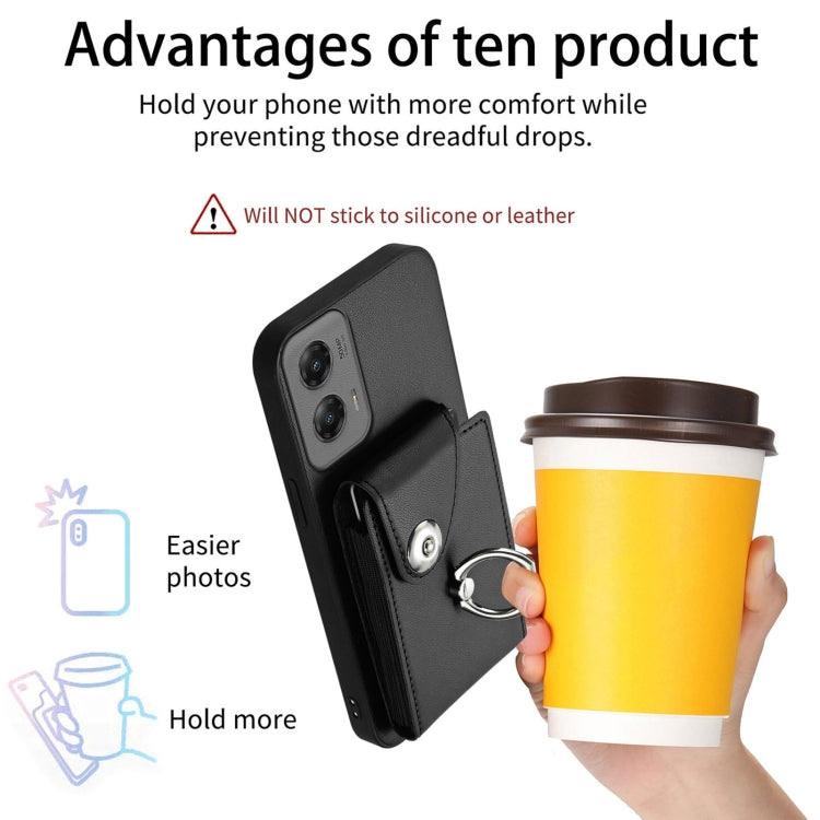 For Motorola Moto G Stylus 5G 2024 Organ Card Bag Ring Holder Phone Case(Black) by buy2fix