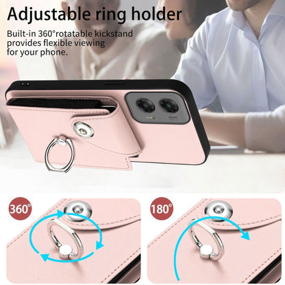 For Motorola Moto G Stylus 5G 2024 Organ Card Bag Ring Holder Phone Case(Pink) by buy2fix