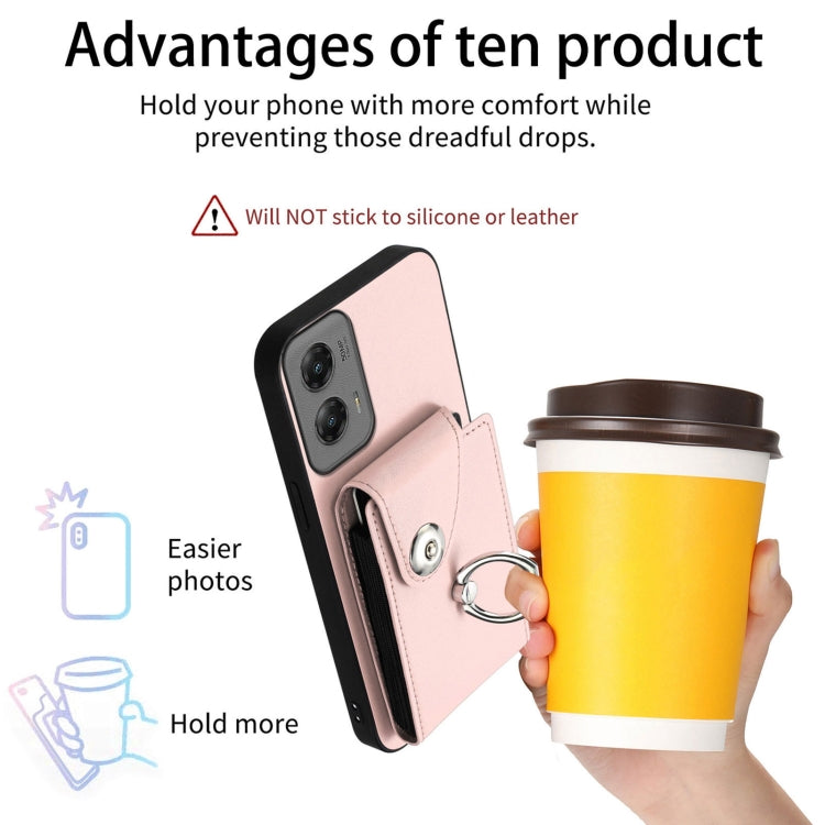 For Motorola Moto G Stylus 5G 2024 Organ Card Bag Ring Holder Phone Case(Pink) by buy2fix