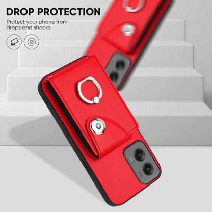 For Motorola Moto G Stylus 5G 2024 Organ Card Bag Ring Holder Phone Case(Red) by buy2fix