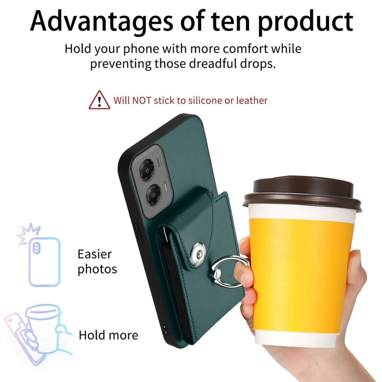 For Motorola Moto G Stylus 5G 2024 Organ Card Bag Ring Holder Phone Case(Green) by buy2fix