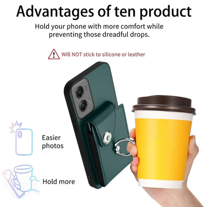 For Motorola Moto G Stylus 5G 2024 Organ Card Bag Ring Holder Phone Case(Green) by buy2fix