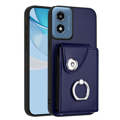 For Motorola Moto G Play 2024 5G Organ Card Bag Ring Holder Phone Case(Blue) by buy2fix