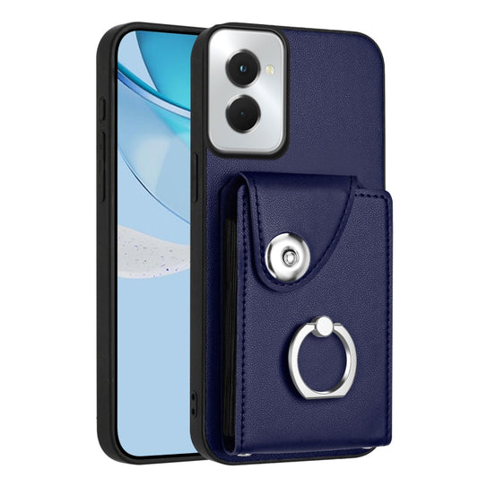 For Motorola Moto G Power 2024 5G Organ Card Bag Ring Holder Phone Case(Blue) by buy2fix