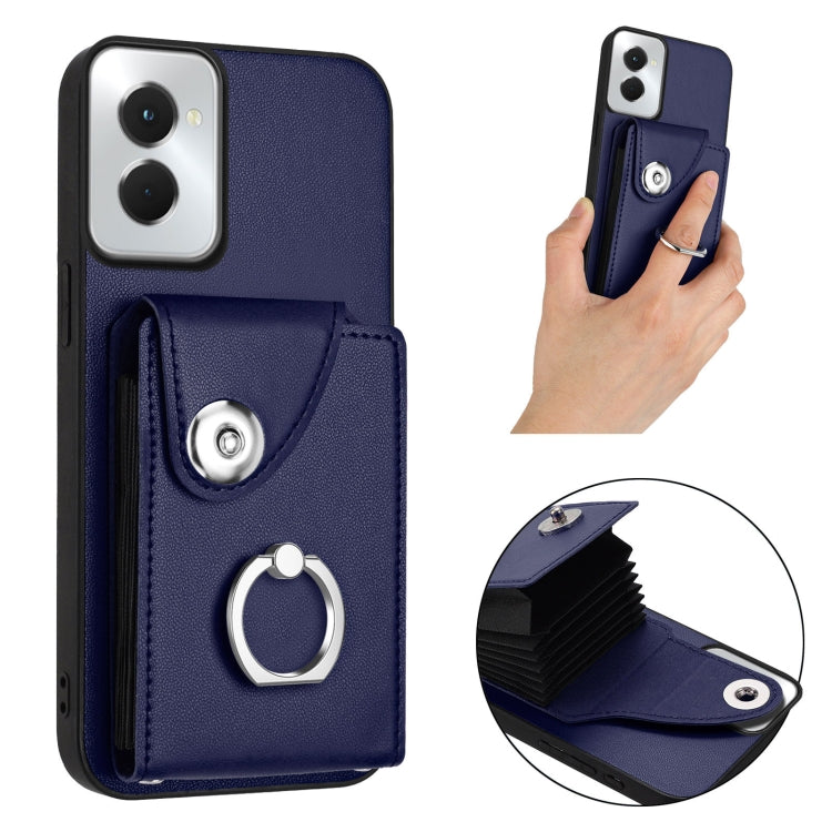 For Motorola Moto G Power 2024 5G Organ Card Bag Ring Holder Phone Case(Blue) by buy2fix