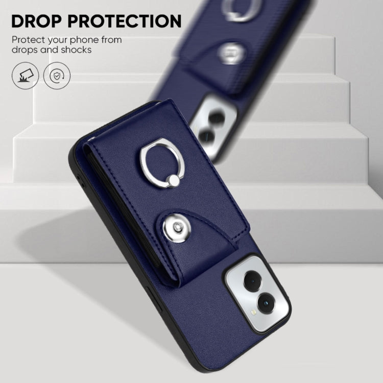 For Motorola Moto G Power 2024 5G Organ Card Bag Ring Holder Phone Case(Blue) by buy2fix