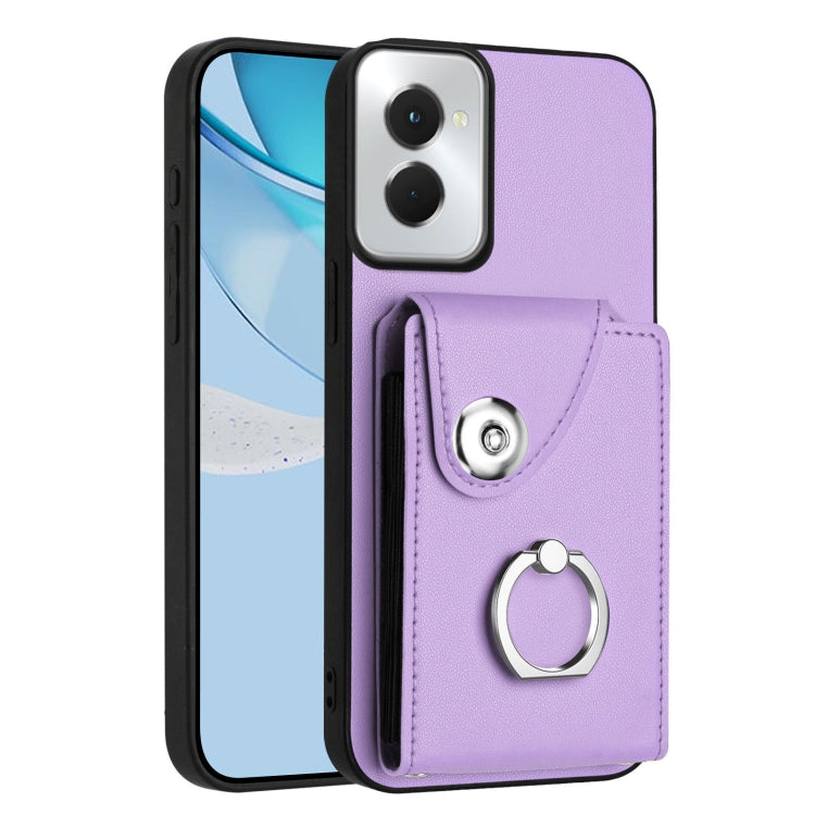 For Motorola Moto G Power 2024 5G Organ Card Bag Ring Holder Phone Case(Purple) by buy2fix