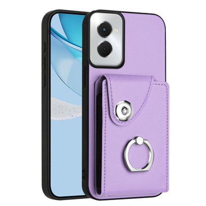 For Motorola Moto G Power 2024 5G Organ Card Bag Ring Holder Phone Case(Purple) by buy2fix