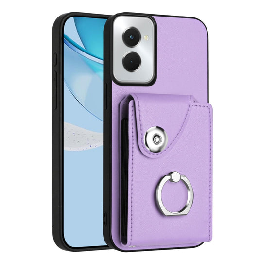 For Motorola Moto G Power 2024 5G Organ Card Bag Ring Holder Phone Case(Purple) by buy2fix