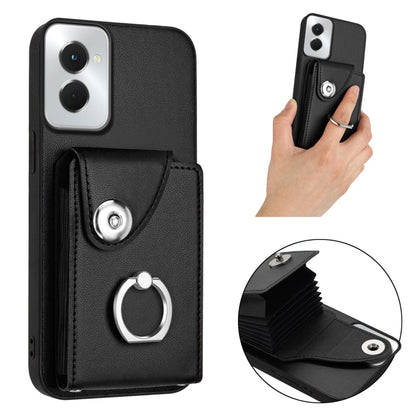 For Motorola Moto G Power 2024 5G Organ Card Bag Ring Holder Phone Case(Black) by buy2fix