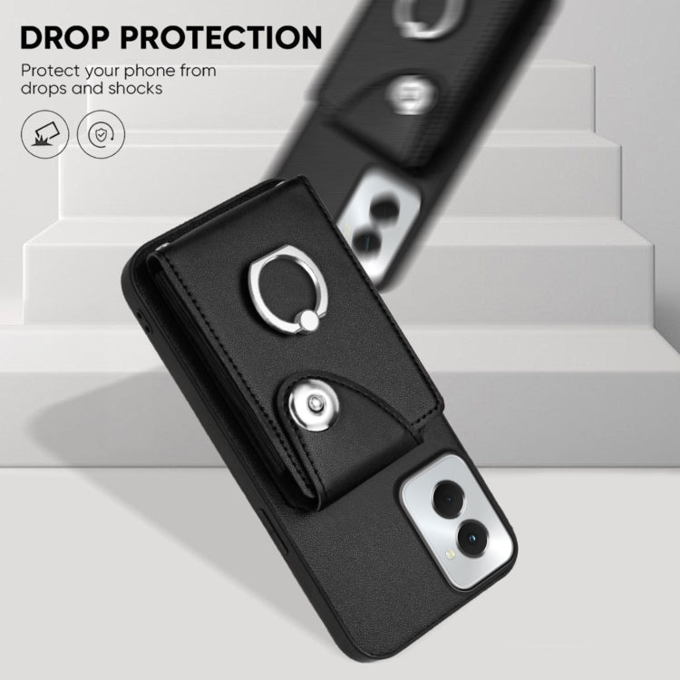 For Motorola Moto G Power 2024 5G Organ Card Bag Ring Holder Phone Case(Black) by buy2fix