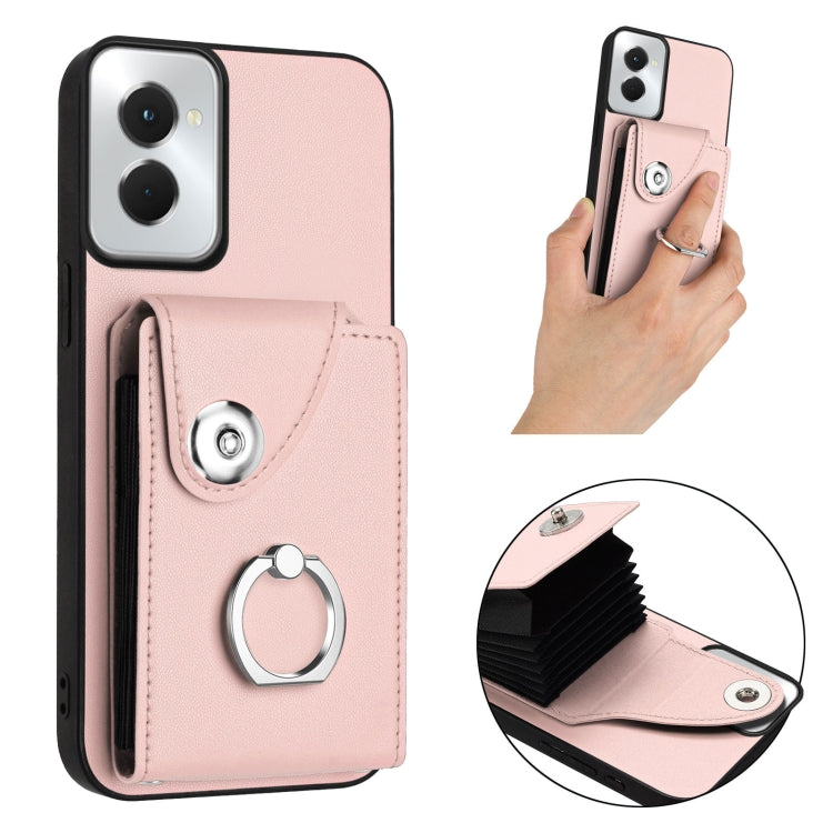 For Motorola Moto G Power 2024 5G Organ Card Bag Ring Holder Phone Case(Pink) by buy2fix
