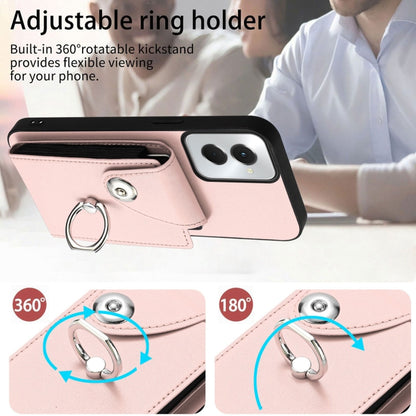 For Motorola Moto G Power 2024 5G Organ Card Bag Ring Holder Phone Case(Pink) by buy2fix