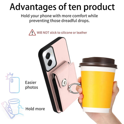 For Motorola Moto G Power 2024 5G Organ Card Bag Ring Holder Phone Case(Pink) by buy2fix