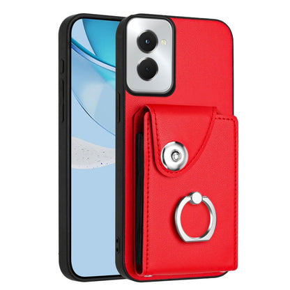 For Motorola Moto G Power 2024 5G Organ Card Bag Ring Holder Phone Case(Red) by buy2fix