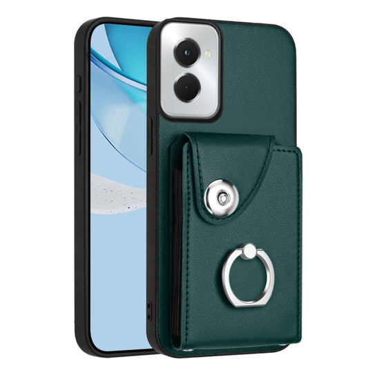 For Motorola Moto G Power 2024 5G Organ Card Bag Ring Holder Phone Case(Green) by buy2fix