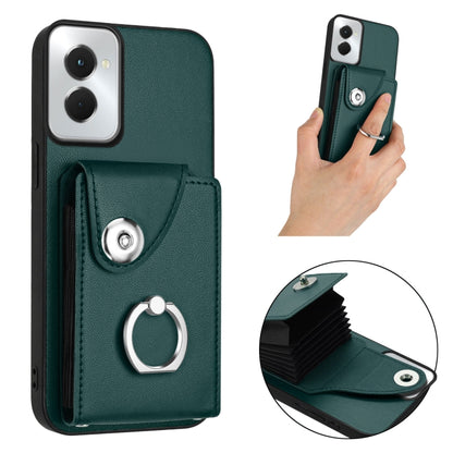 For Motorola Moto G Power 2024 5G Organ Card Bag Ring Holder Phone Case(Green) by buy2fix