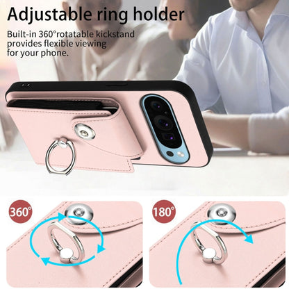 For Google Pixel 9 Pro XL Organ Card Bag Ring Holder Phone Case(Pink) by buy2fix