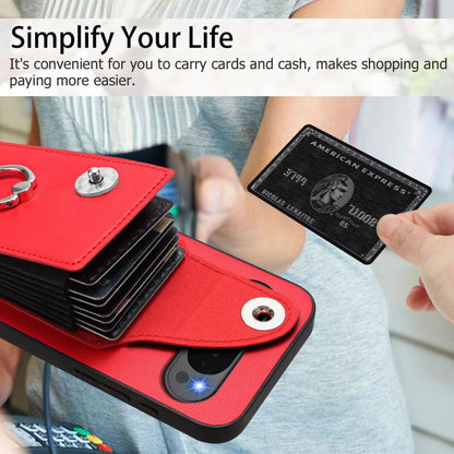 For Google Pixel 10 / 10 Pro Organ Card Bag Ring Holder Phone Case(Red) - Google Cases by buy2fix | Online Shopping UK | buy2fix