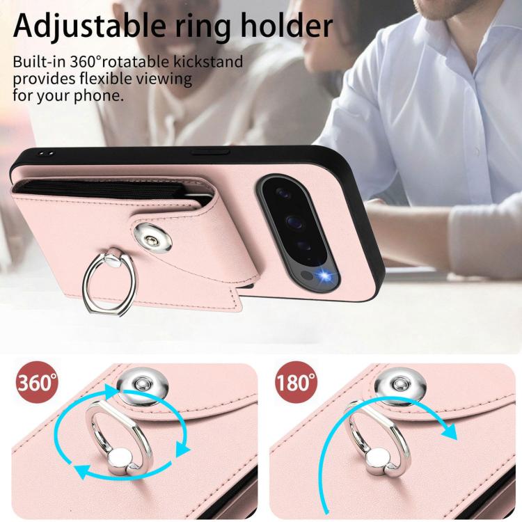 For Google Pixel 10 Pro XL Organ Card Bag Ring Holder Phone Case(Pink) - Google Cases by buy2fix | Online Shopping UK | buy2fix