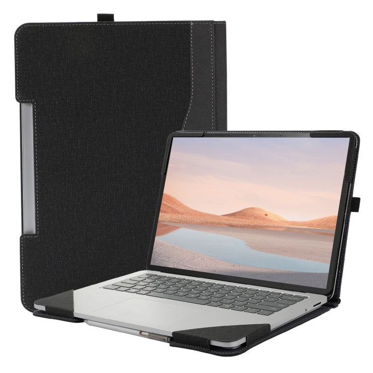 For Microsoft Surface Laptop Studio 2 Cotton Cloth Texture Leather Laptop Protective Case(Black) by buy2fix