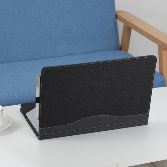 For Microsoft Surface Laptop Studio 2 Cotton Cloth Texture Leather Laptop Protective Case(Black) by buy2fix