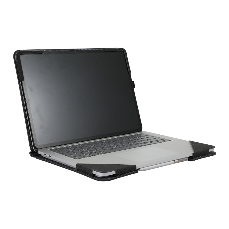For Microsoft Surface Laptop Studio 2 Cotton Cloth Texture Leather Laptop Protective Case(Black) by buy2fix