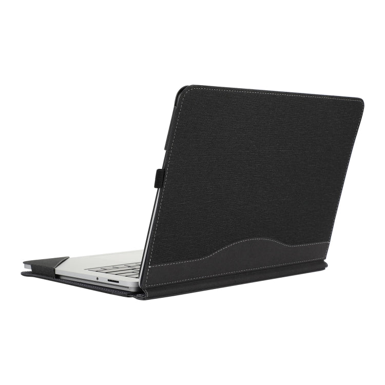For Microsoft Surface Laptop Studio 2 Cotton Cloth Texture Leather Laptop Protective Case(Black) by buy2fix