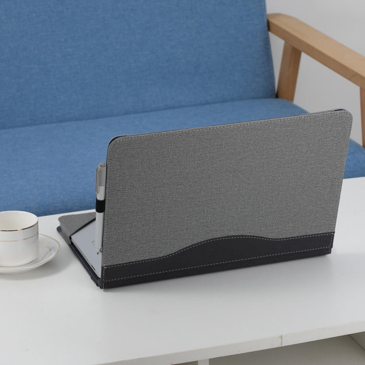 For Microsoft Surface Laptop Studio 2 Cotton Cloth Texture Leather Laptop Protective Case(Light Grey) by buy2fix