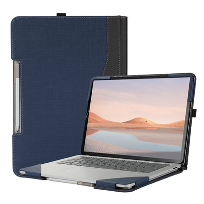 For Microsoft Surface Laptop Studio 2 Herringbone Texture Leather Laptop Protective Case(Dark Blue) by buy2fix