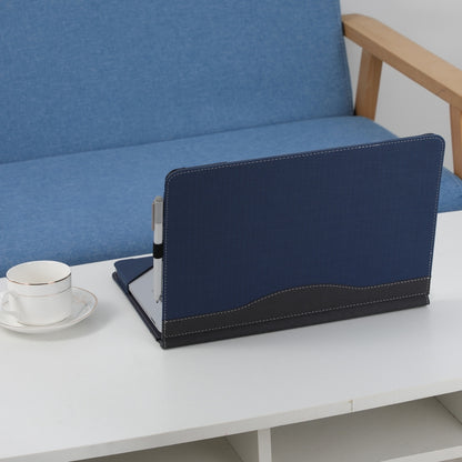 For Microsoft Surface Laptop Studio 2 Herringbone Texture Leather Laptop Protective Case(Dark Blue) by buy2fix