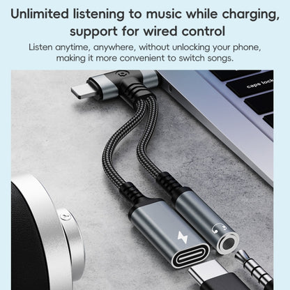 4 in 1 8 Pin / Type-C to Type-C, 3.5mm Audio Adapter Cable(Silver) - Earphone Adapter by buy2fix | Online Shopping UK | buy2fix