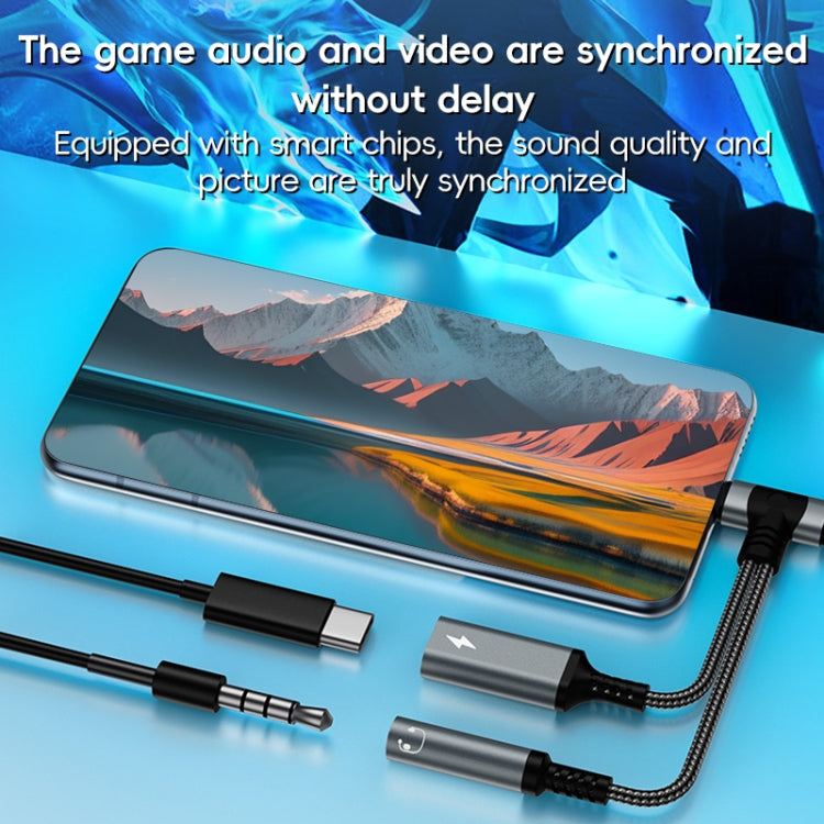 4 in 1 8 Pin / Type-C to Type-C, 3.5mm Audio Adapter Cable(Black) - Earphone Adapter by buy2fix | Online Shopping UK | buy2fix