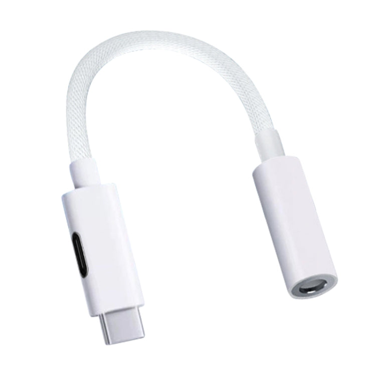 Type-C to 8 Pin / 3.5mm Audio Adapter Cable(White) - Earphone Adapter by buy2fix | Online Shopping UK | buy2fix