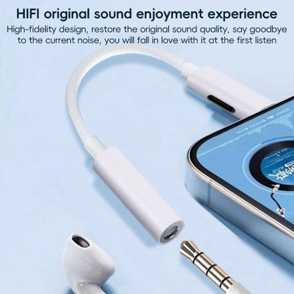 Type-C to 8 Pin / 3.5mm Audio Adapter Cable(White) - Earphone Adapter by buy2fix | Online Shopping UK | buy2fix