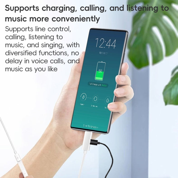 Type-C to 8 Pin / 3.5mm Audio Adapter Cable(White) - Earphone Adapter by buy2fix | Online Shopping UK | buy2fix