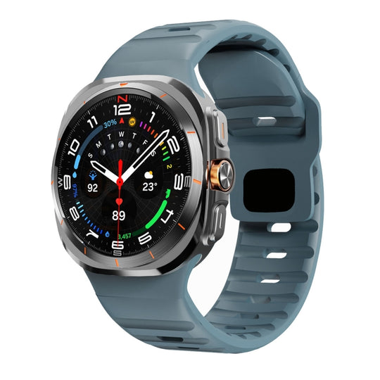 For Galaxy Watch Ultra2 2026 / 2025 / 1 2024 Wave Texture Reverse Buckle Silicone Watch Band(Ocean Blue)