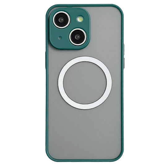For iPhone 14 Hawkeye Skin Feel MagSafe Phone Case(Dark Green) by buy2fix