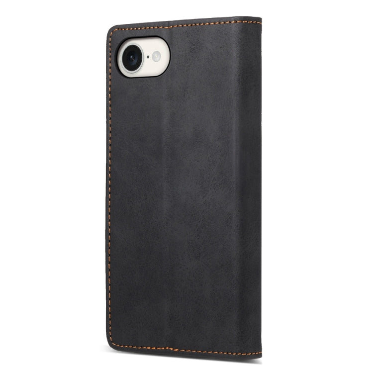 For iPhone 16e Business Solid Color Magnetic RFID Leather Phone Case(Black) by buy2fix