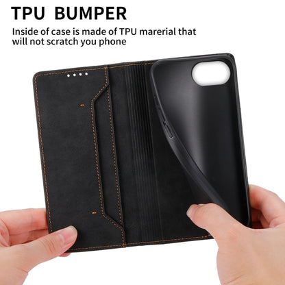 For iPhone 16e Business Solid Color Magnetic RFID Leather Phone Case(Black) by buy2fix