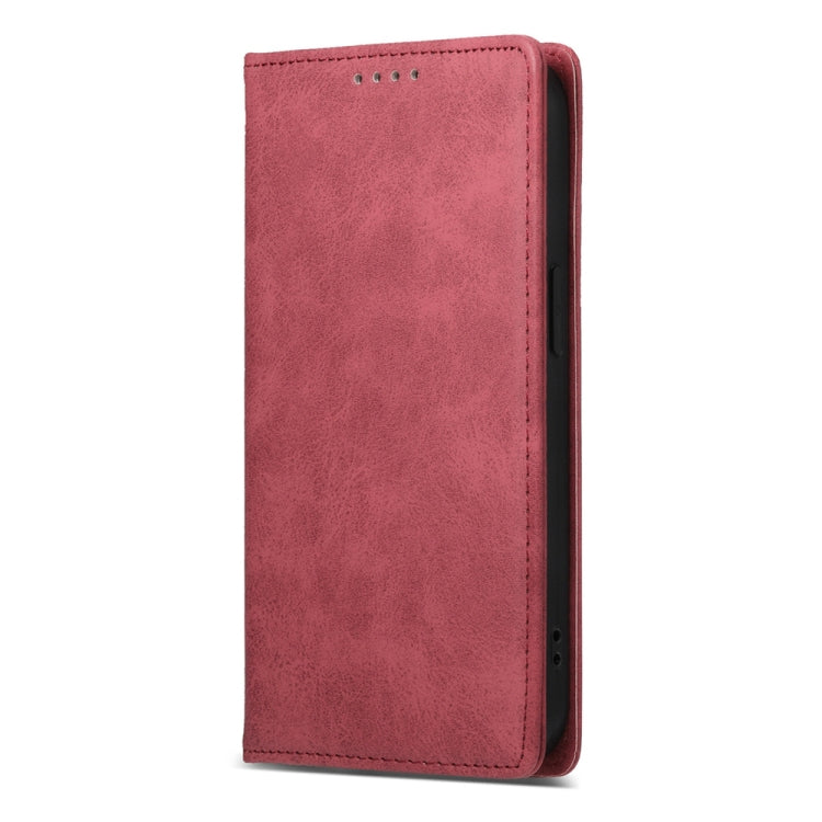 For iPhone 16e Business Solid Color Magnetic RFID Leather Phone Case(Red) by buy2fix