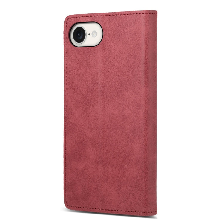 For iPhone 16e Business Solid Color Magnetic RFID Leather Phone Case(Red) by buy2fix