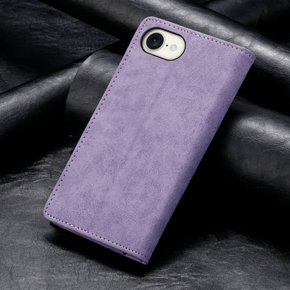 For iPhone 16e Business Solid Color Magnetic RFID Leather Phone Case(Purple) by buy2fix