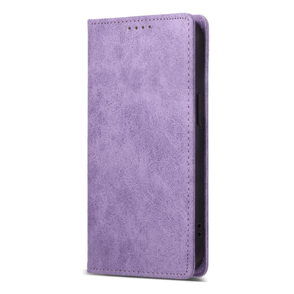 For iPhone 16e Business Solid Color Magnetic RFID Leather Phone Case(Purple) by buy2fix