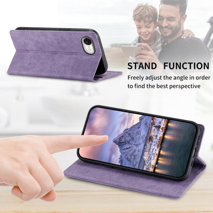 For iPhone 16e Business Solid Color Magnetic RFID Leather Phone Case(Purple) by buy2fix