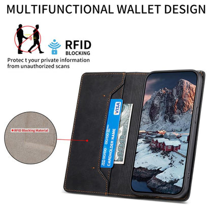 For iPhone Air Business Solid Color Magnetic RFID Leather Phone Case(Black) - iPhone Air Cases by buy2fix | Online Shopping UK | buy2fix