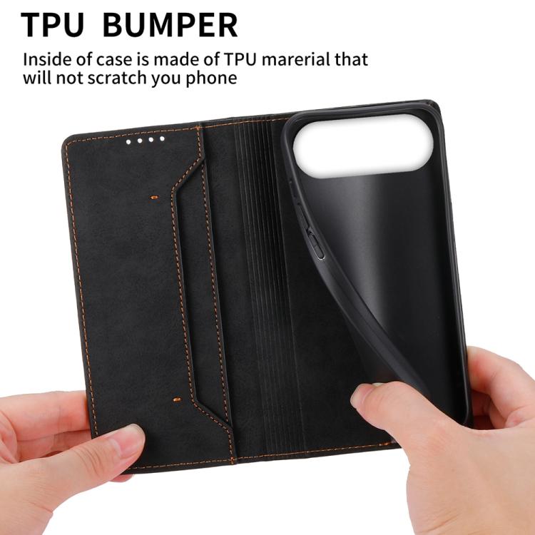 For iPhone Air Business Solid Color Magnetic RFID Leather Phone Case(Black) - iPhone Air Cases by buy2fix | Online Shopping UK | buy2fix