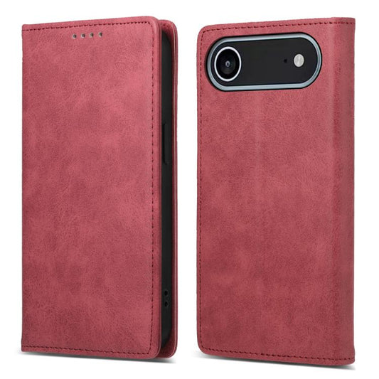 For iPhone Air Business Solid Color Magnetic RFID Leather Phone Case(Red) - iPhone Air Cases by buy2fix | Online Shopping UK | buy2fix
