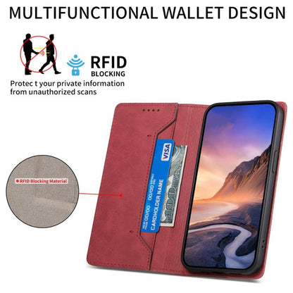 For iPhone Air Business Solid Color Magnetic RFID Leather Phone Case(Red) - iPhone Air Cases by buy2fix | Online Shopping UK | buy2fix
