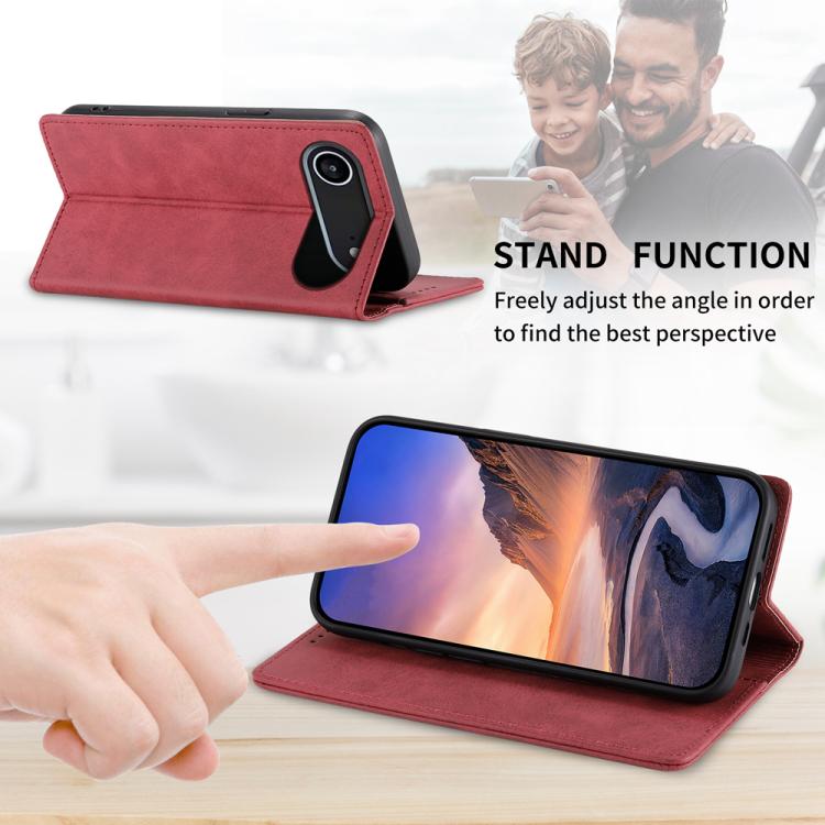 For iPhone Air Business Solid Color Magnetic RFID Leather Phone Case(Red) - iPhone Air Cases by buy2fix | Online Shopping UK | buy2fix